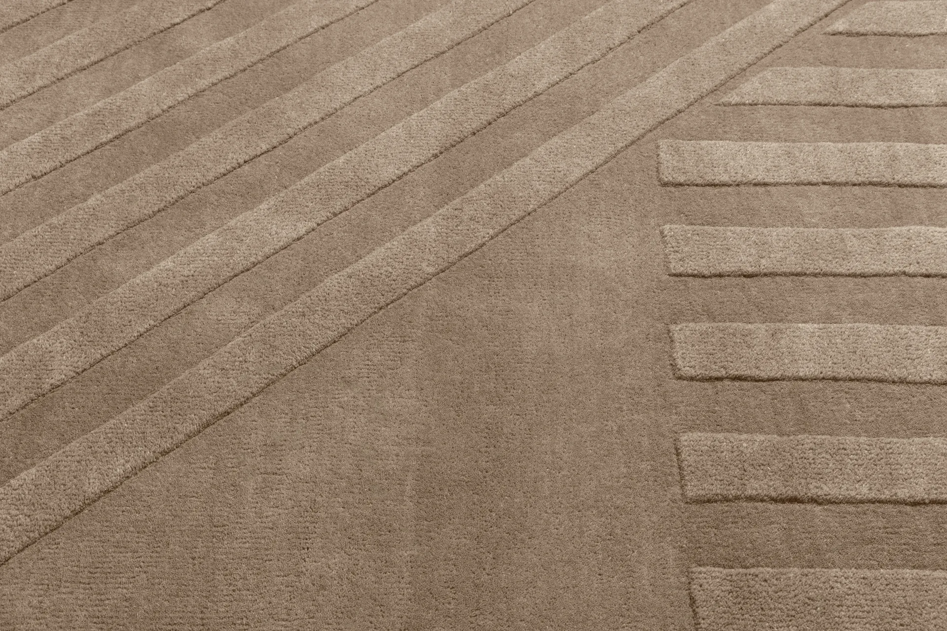 Levels Stripes Wollteppich, Maulwurfbraun, 200x300 cm NJRD