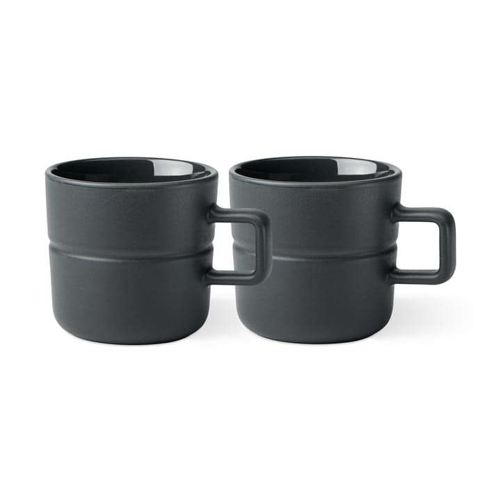 Lines Tasse 30cl 2er Pack - Dunkelgrau - NJRD