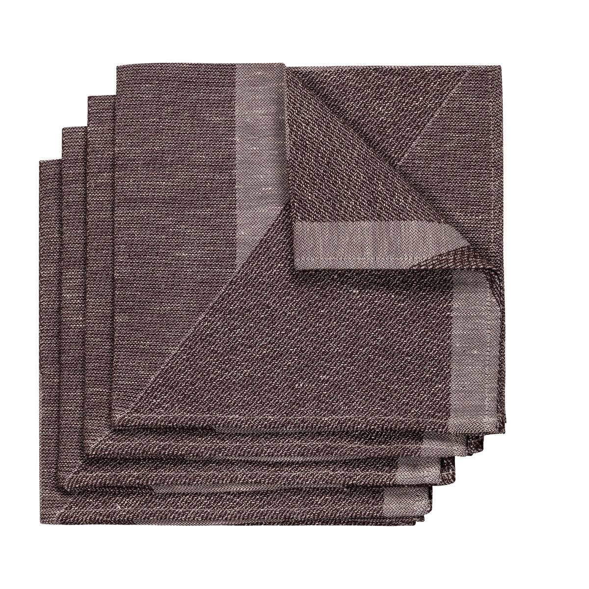 NJRD Metric serviette 47 x 47cm 4er Pack Braun-weiß