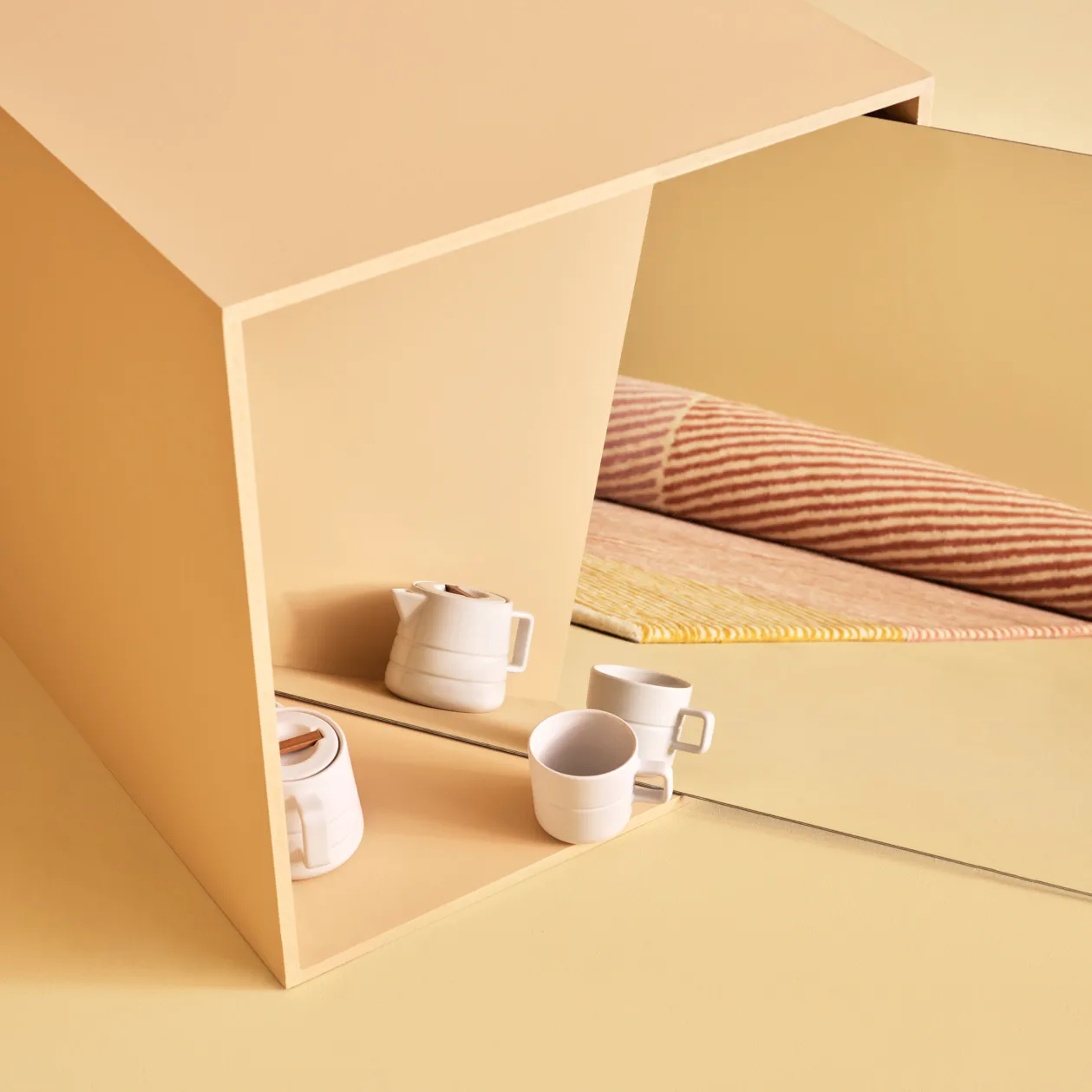 Rectangles Wollteppich rosa, 200 x 300cm NJRD