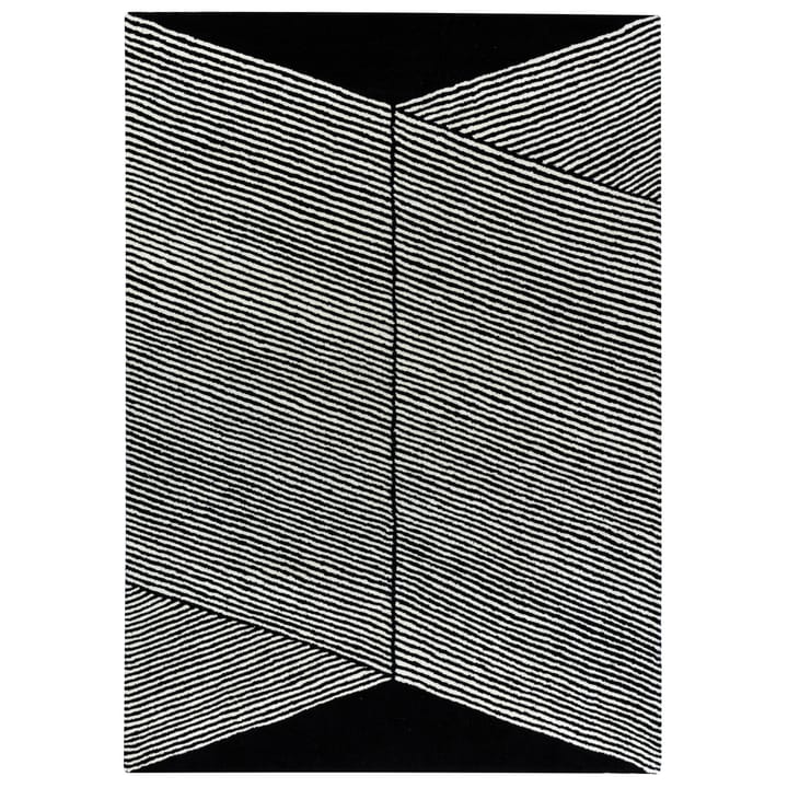 Rectangles Wollteppich schwarz - 200 x 300cm - NJRD
