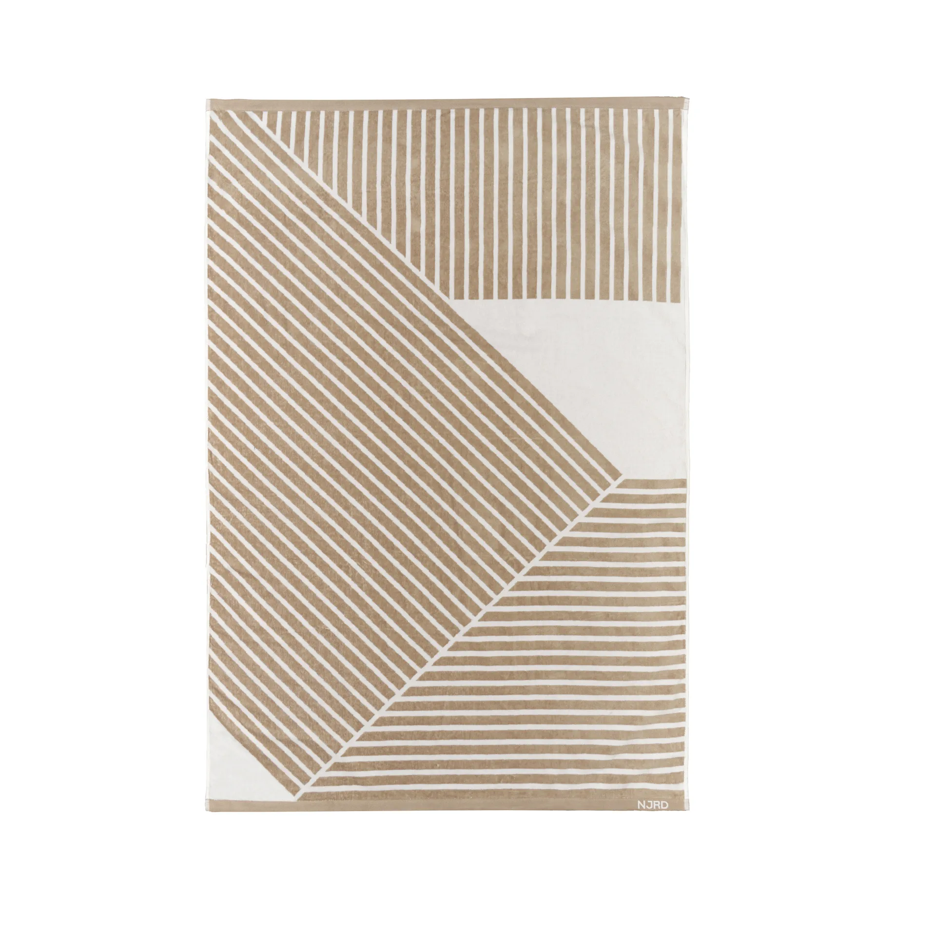 Stripes Badehandtuch 100 x 150 cm, Beige NJRD