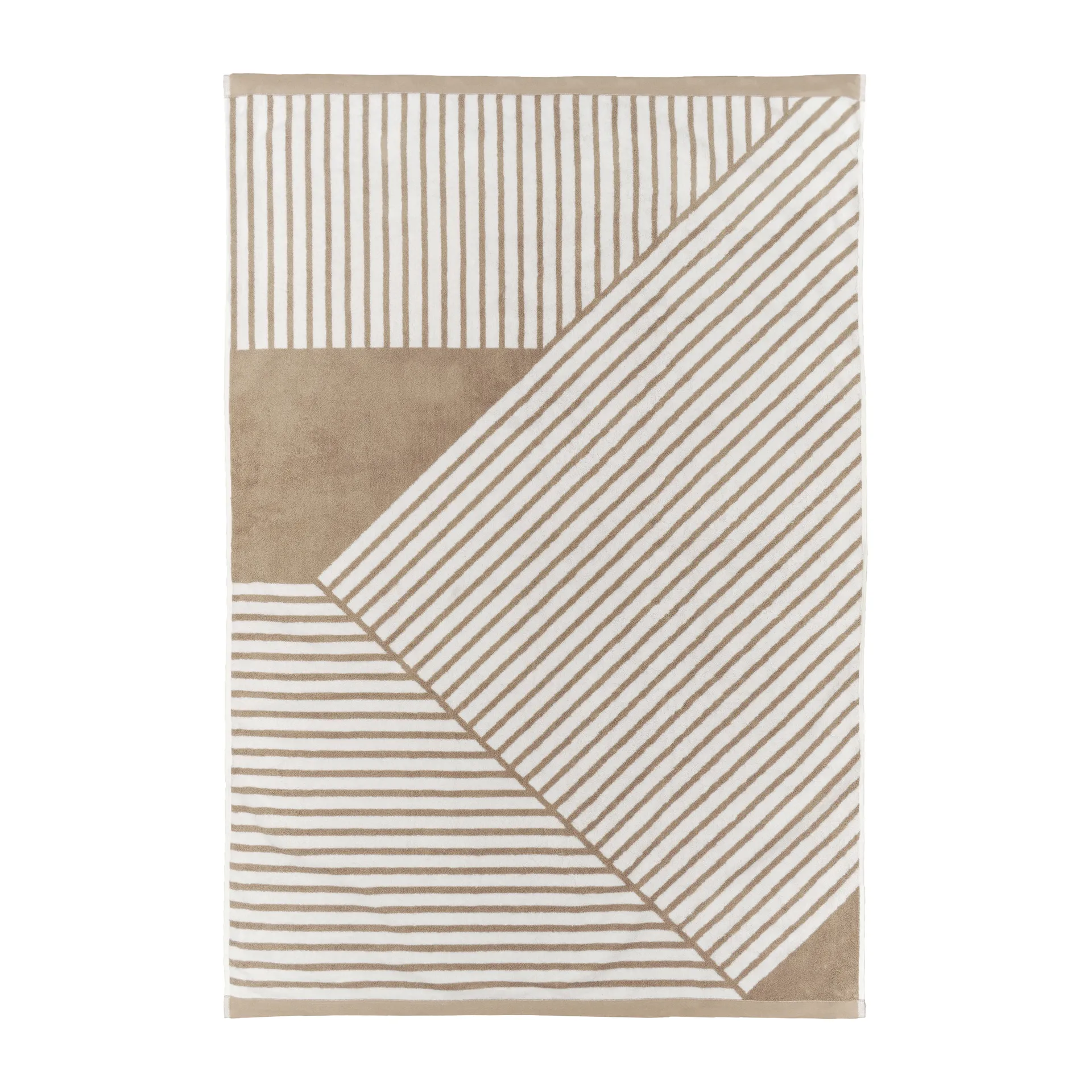 Stripes Badehandtuch 100 x 150 cm, Beige NJRD