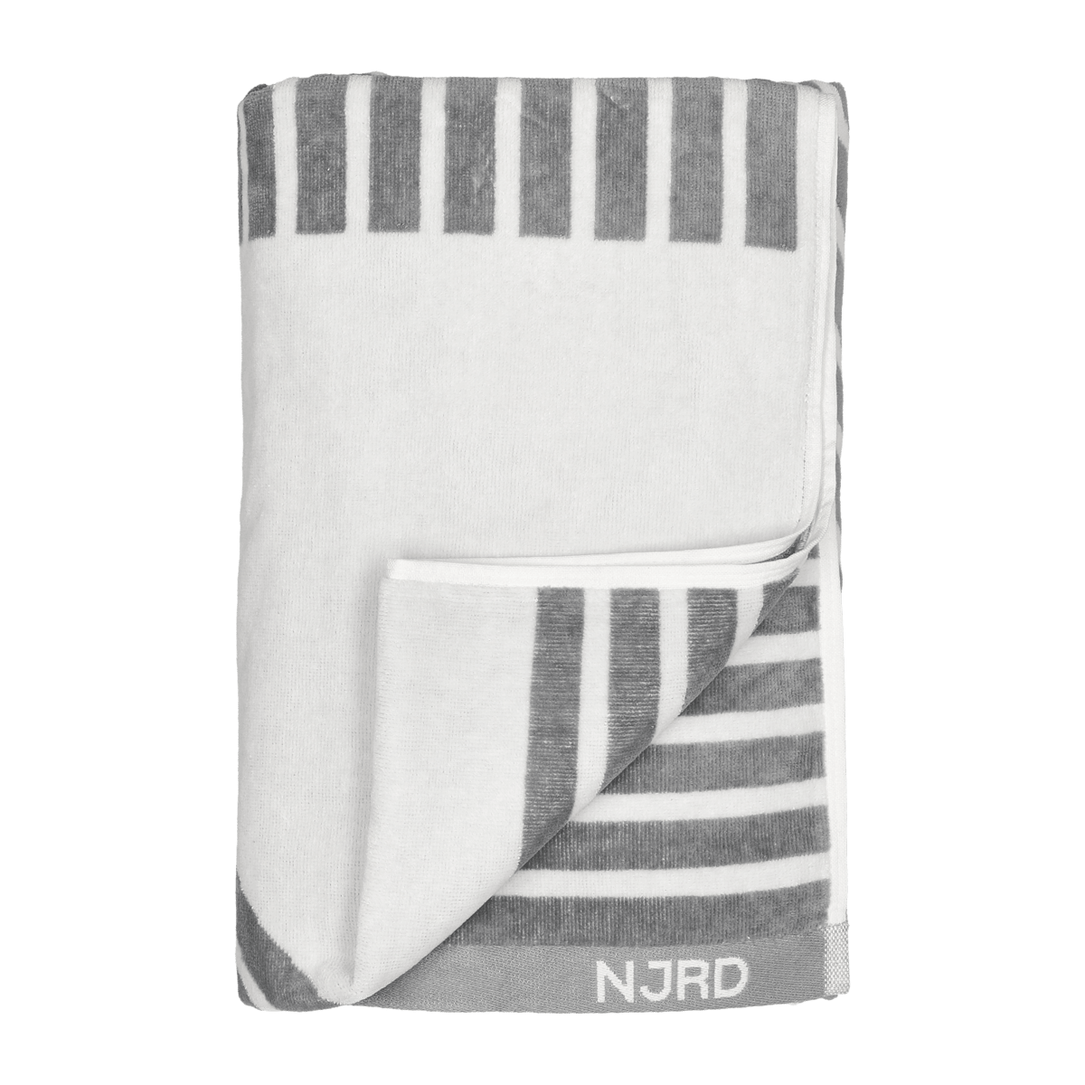 NJRD Stripes Badehandtuch 100 x 150 cm Grau