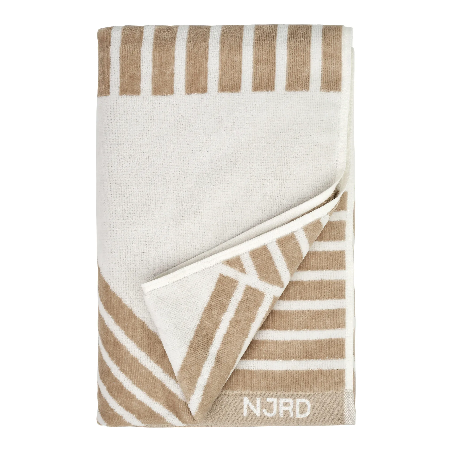 Stripes Badehandtuch 70x140 cm, Beige NJRD