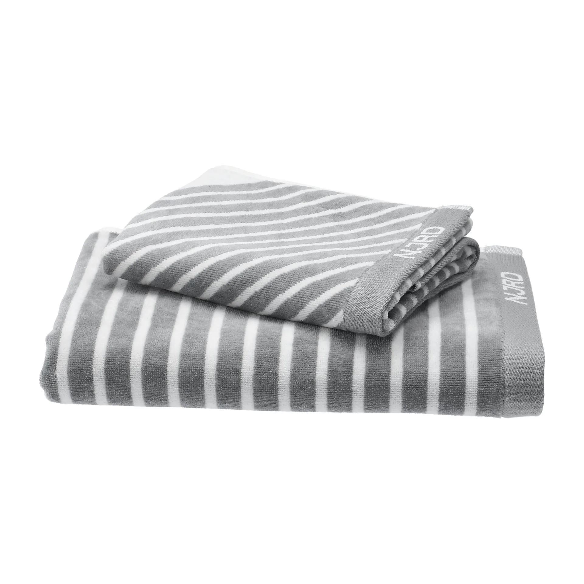 Stripes Badehandtuch 70x140 cm, Grau NJRD