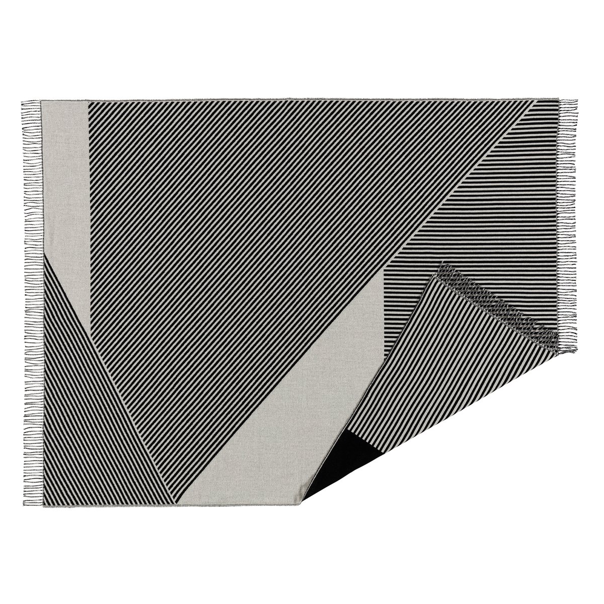 NJRD Stripes Baumwolldecke Schwarz | Skandinavisches Design | Baumwolldecken | Schwarz