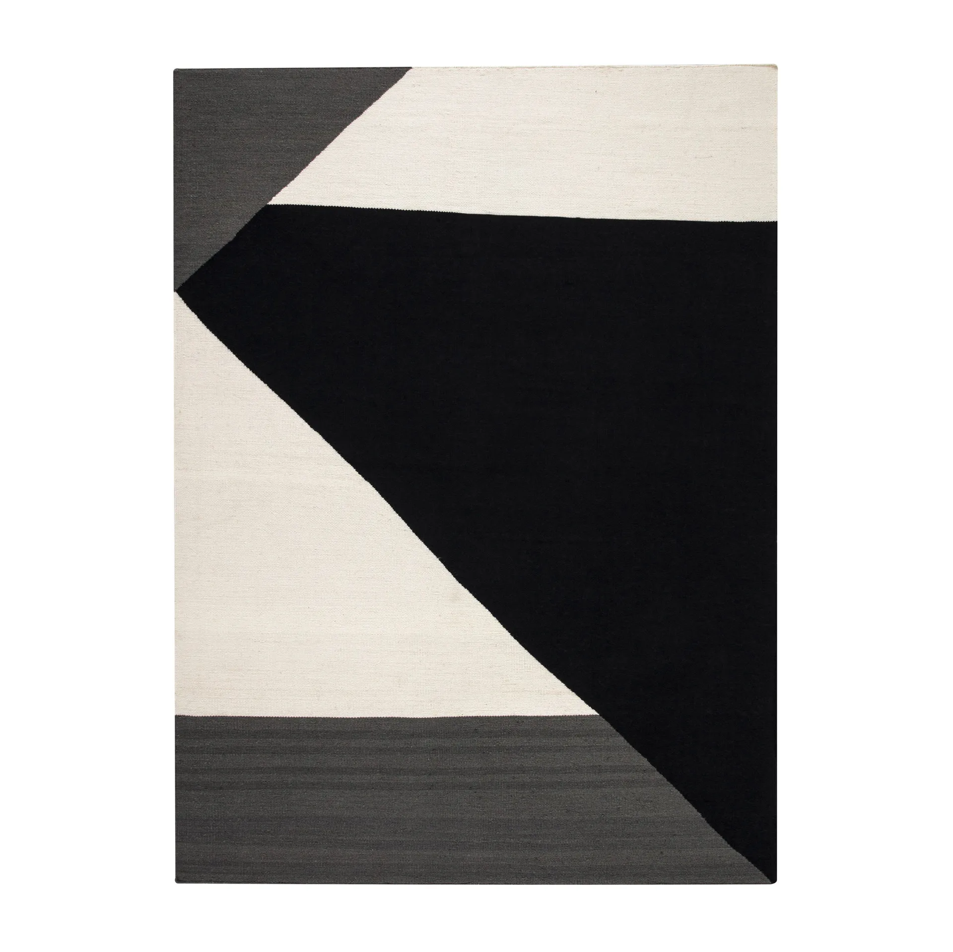 Stripes blocks Kelim Teppich schwarz, 170 x 240cm NJRD