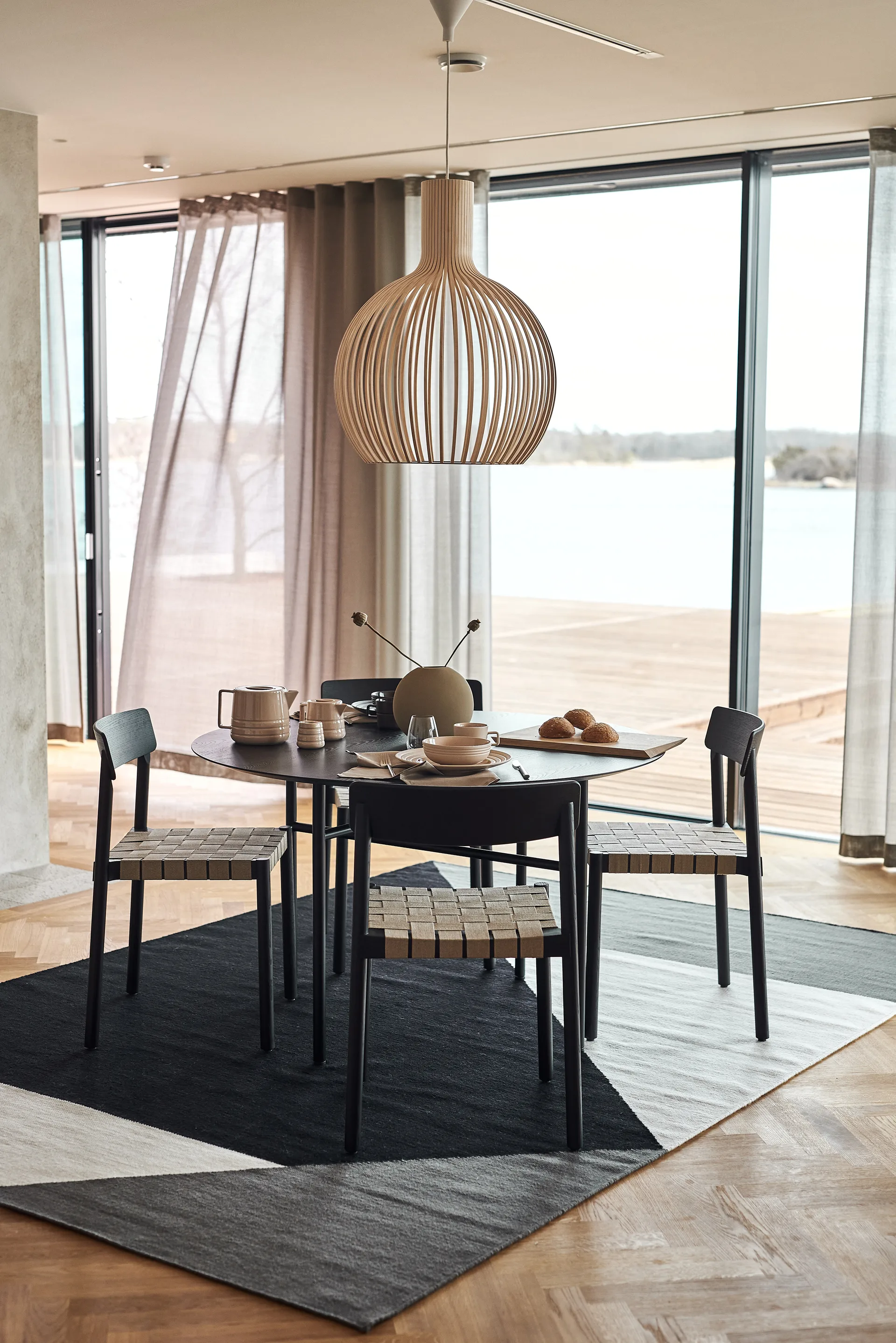 Stripes blocks Kelim Teppich schwarz, 170 x 240cm NJRD