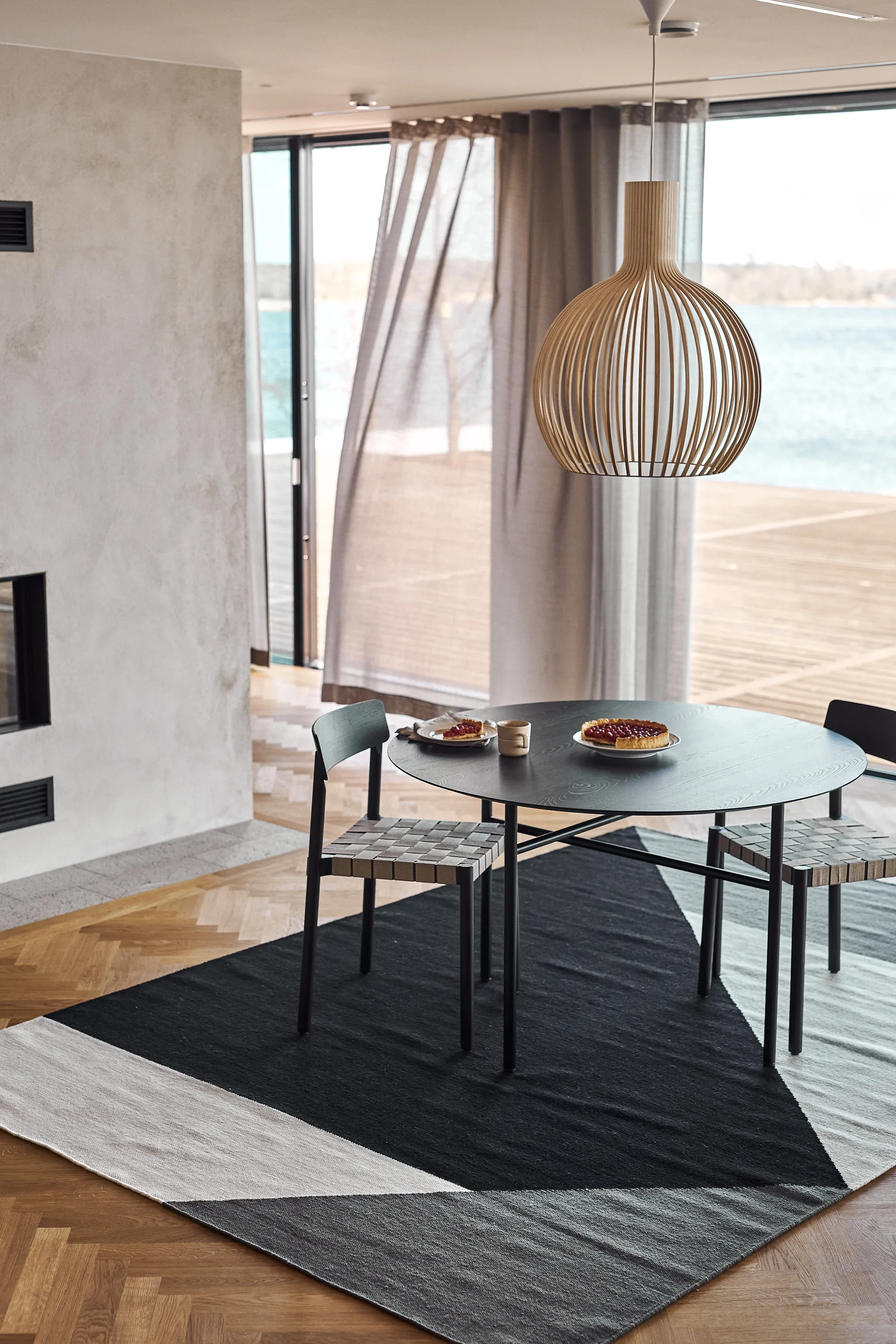 Stripes blocks Kelim Teppich schwarz, 170 x 240cm NJRD