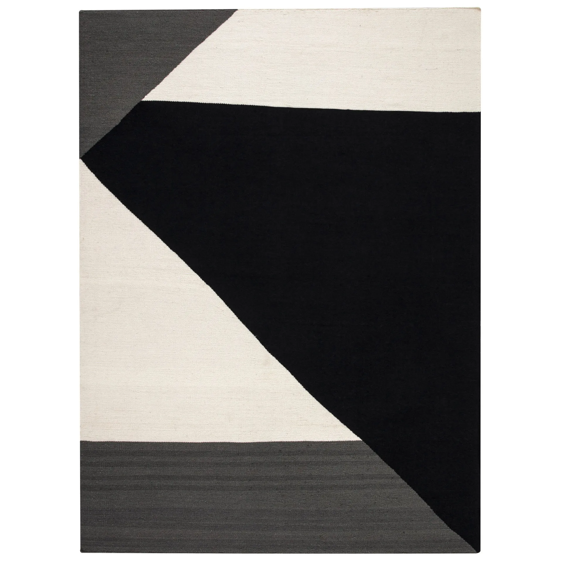 Stripes blocks Kelim Teppich schwarz, 200 x 300cm NJRD