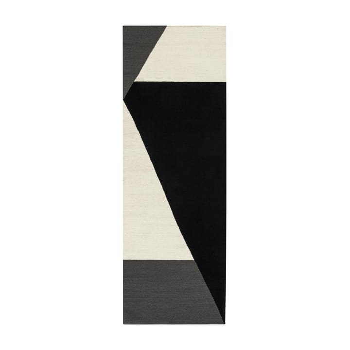 Stripes blocks Kelim Teppich schwarz - 80 x 240cm - NJRD