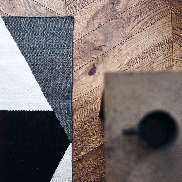 Stripes blocks Kelim Teppich schwarz, 80 x 240cm NJRD