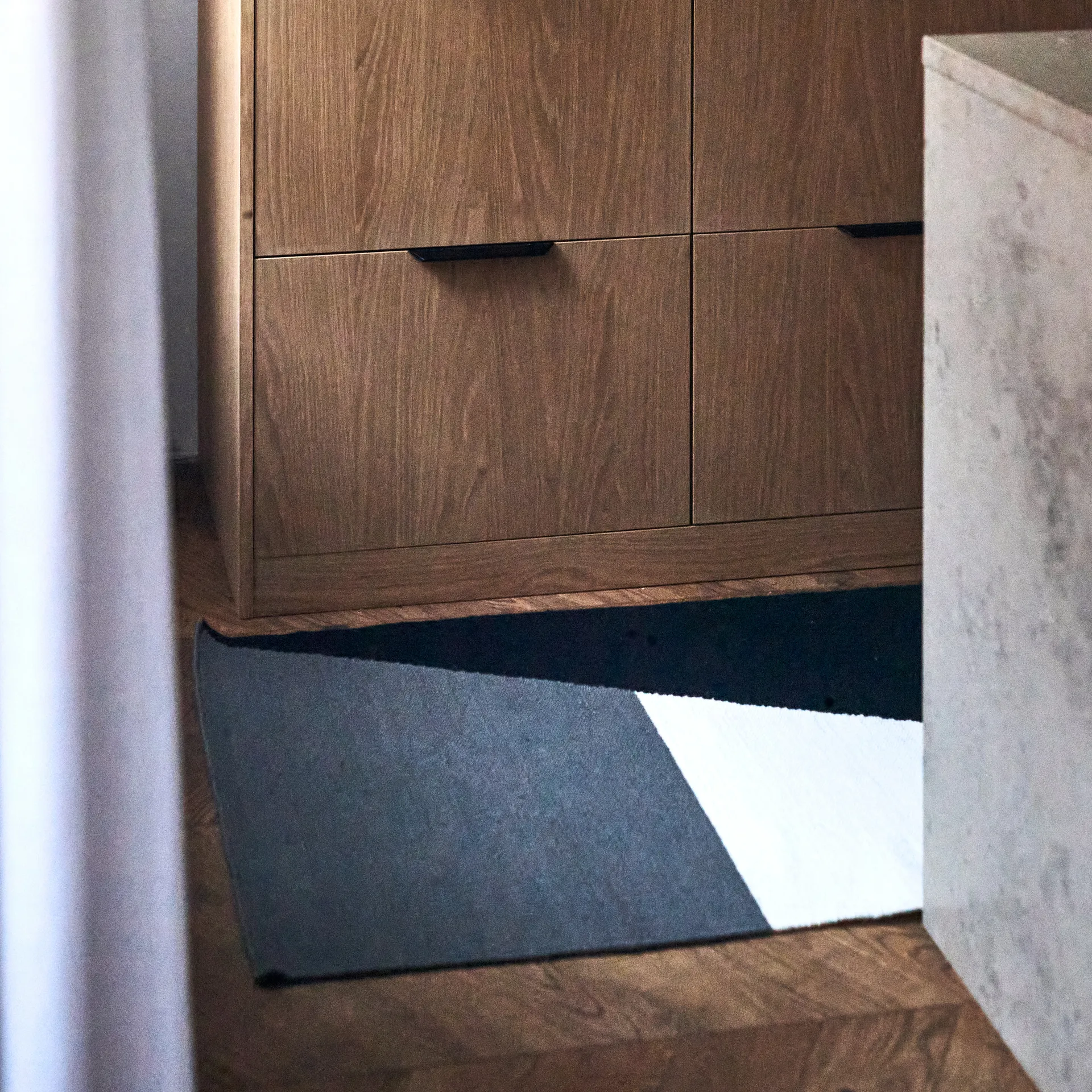 Stripes blocks Kelim Teppich schwarz, 80 x 240cm NJRD