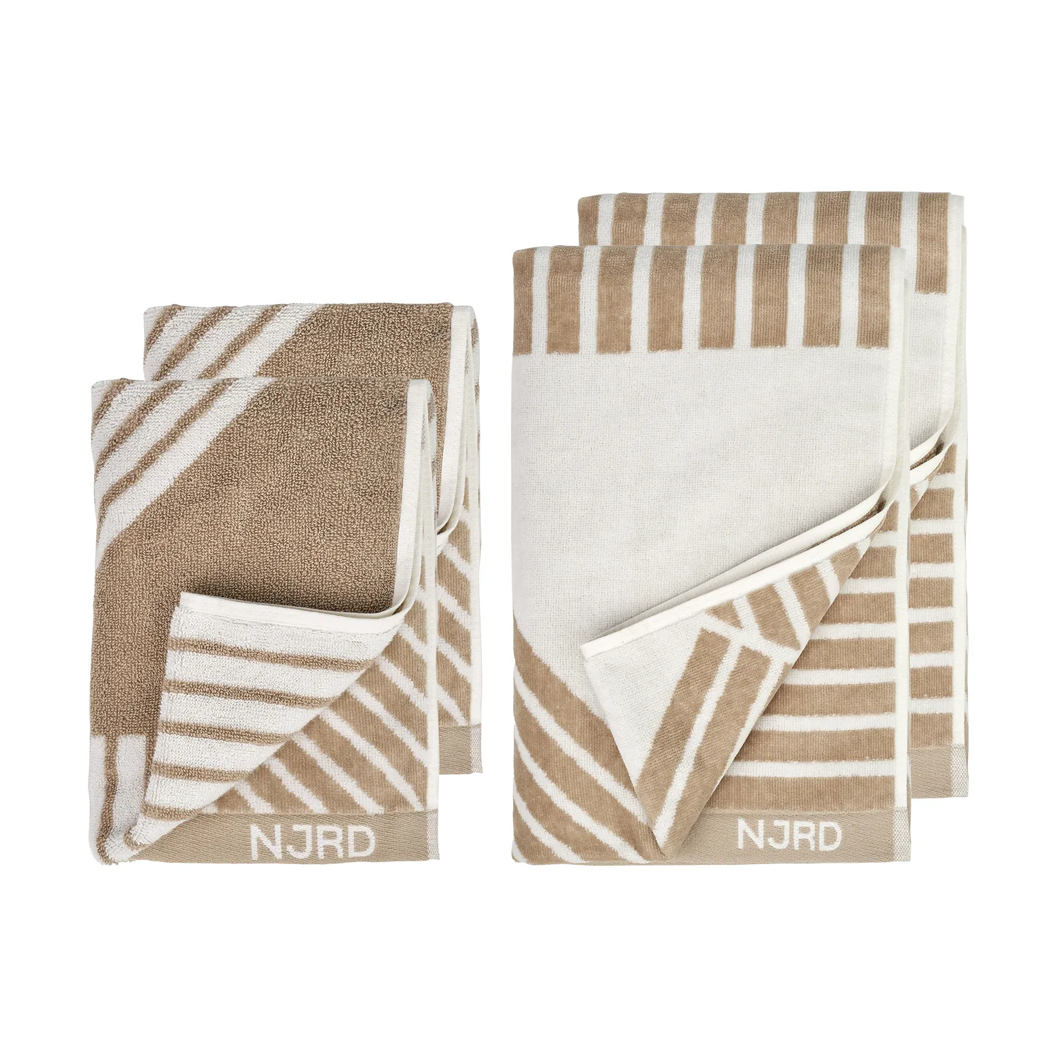 Stripes Handtuch-Set 4 Teile - Beige,  NJRD