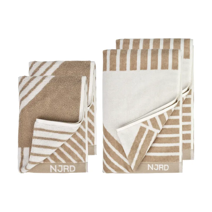 Stripes Handtuch-Set 4 Teile - Beige - NJRD