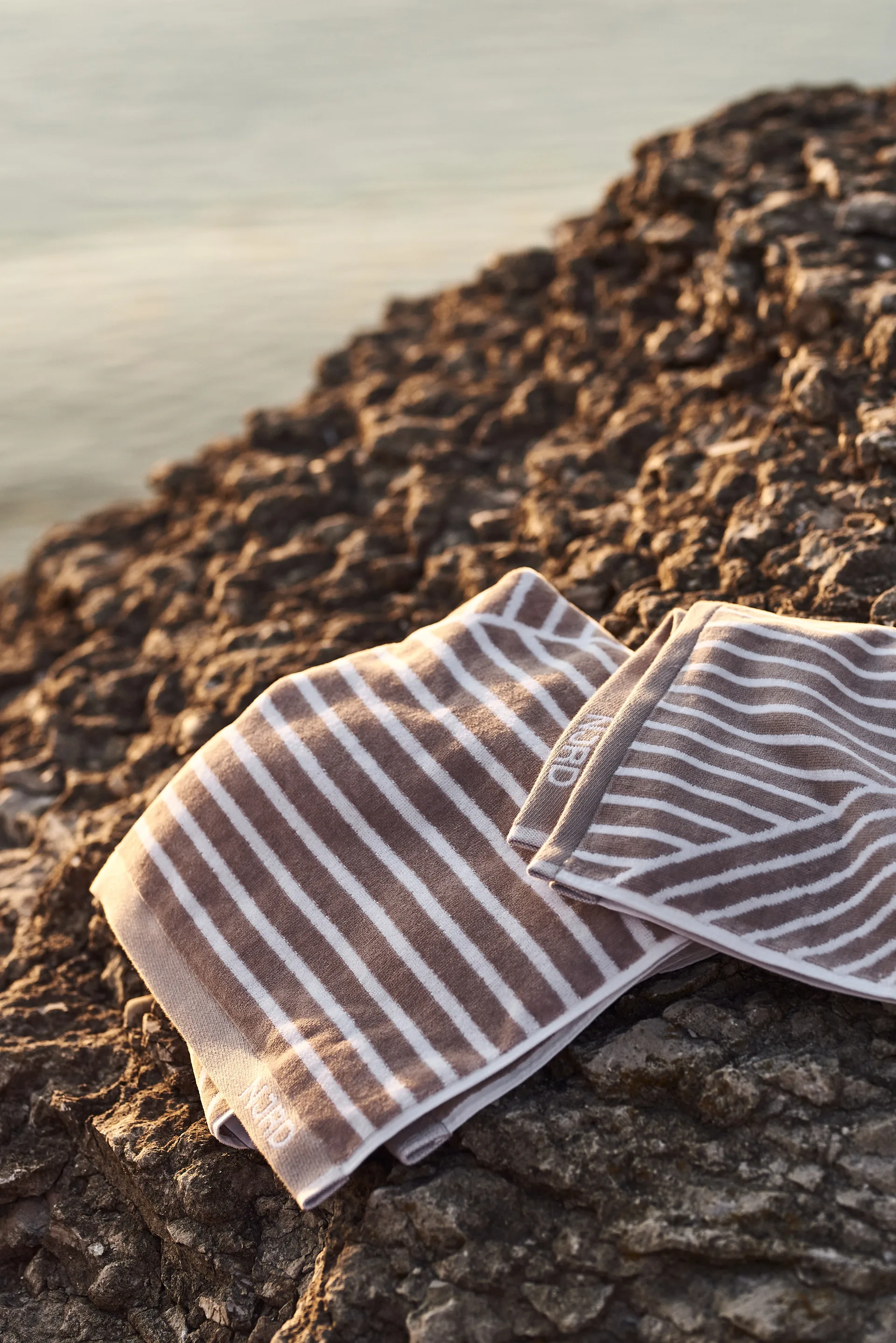 Stripes Handtuch-Set 4 Teile - Beige,  NJRD