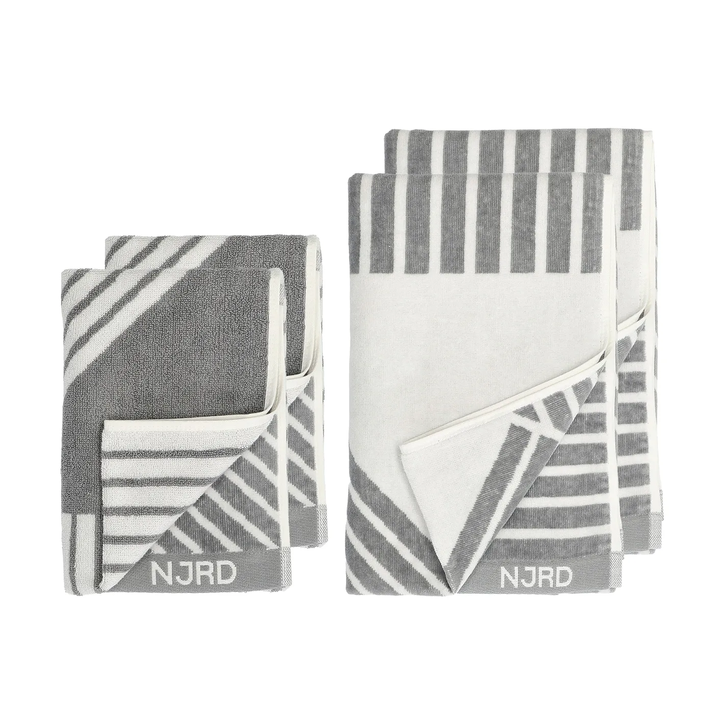 Stripes Handtuch-Set 4 Teile - Grau,  NJRD