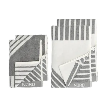 Stripes Handtuch-Set 4 Teile - Grau - NJRD