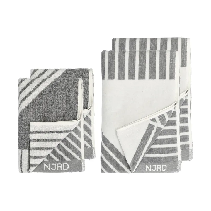 Stripes Handtuch-Set 4 Teile - Grau - NJRD