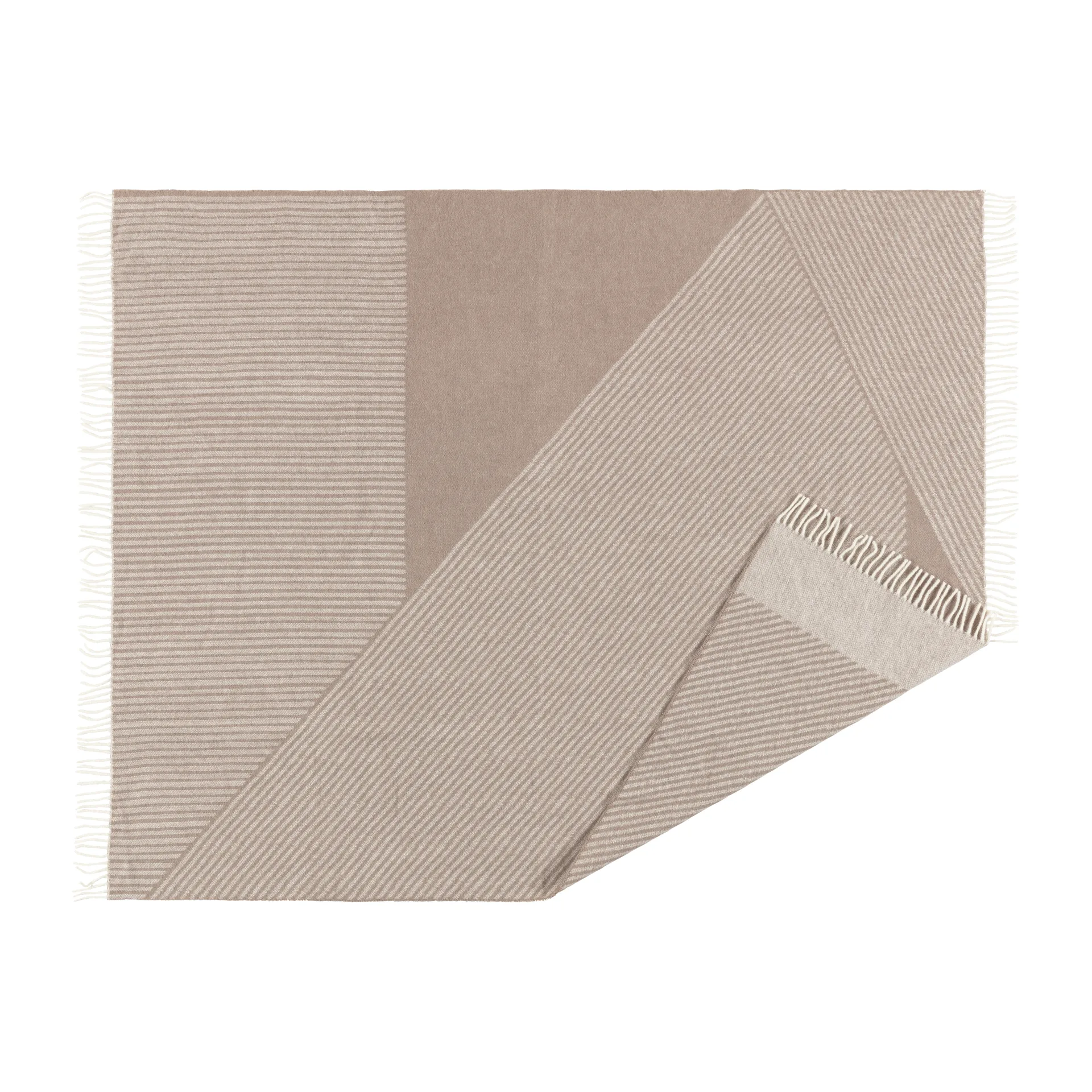 Stripes Wolldecke 130 x 185cm, Beige NJRD