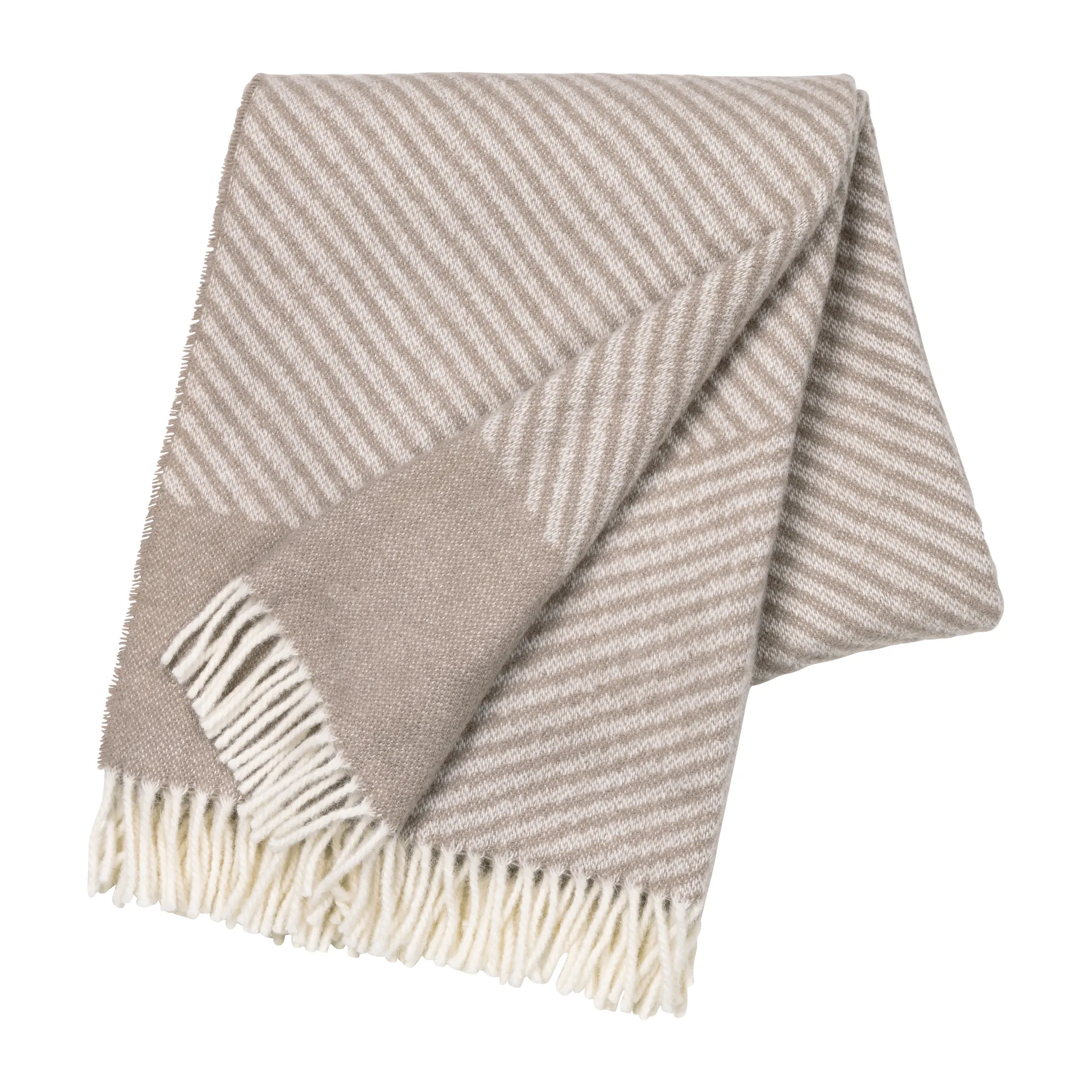 Stripes Wolldecke 130 x 185cm, Beige NJRD