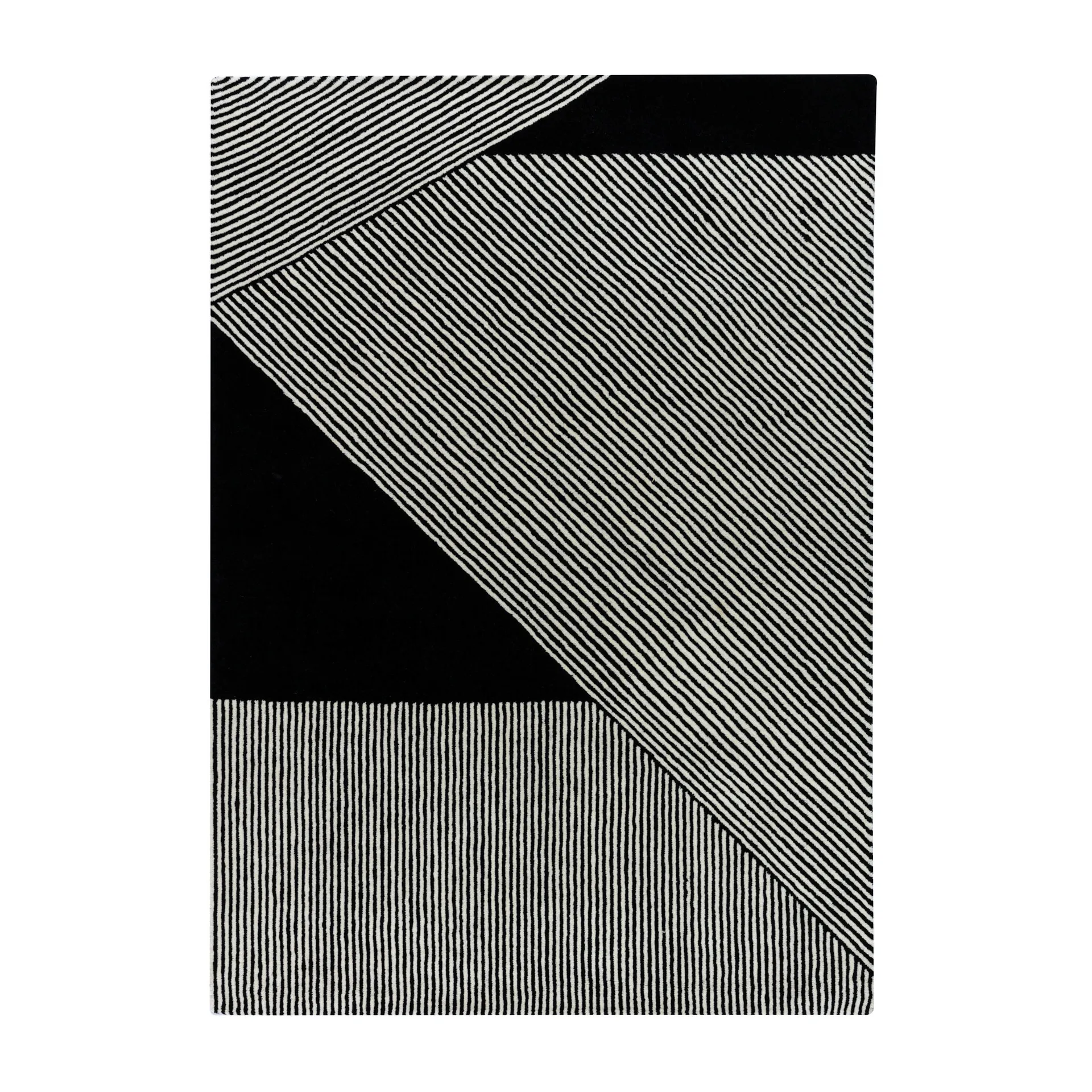 Stripes Wollteppich schwarz, 170 x 240cm NJRD