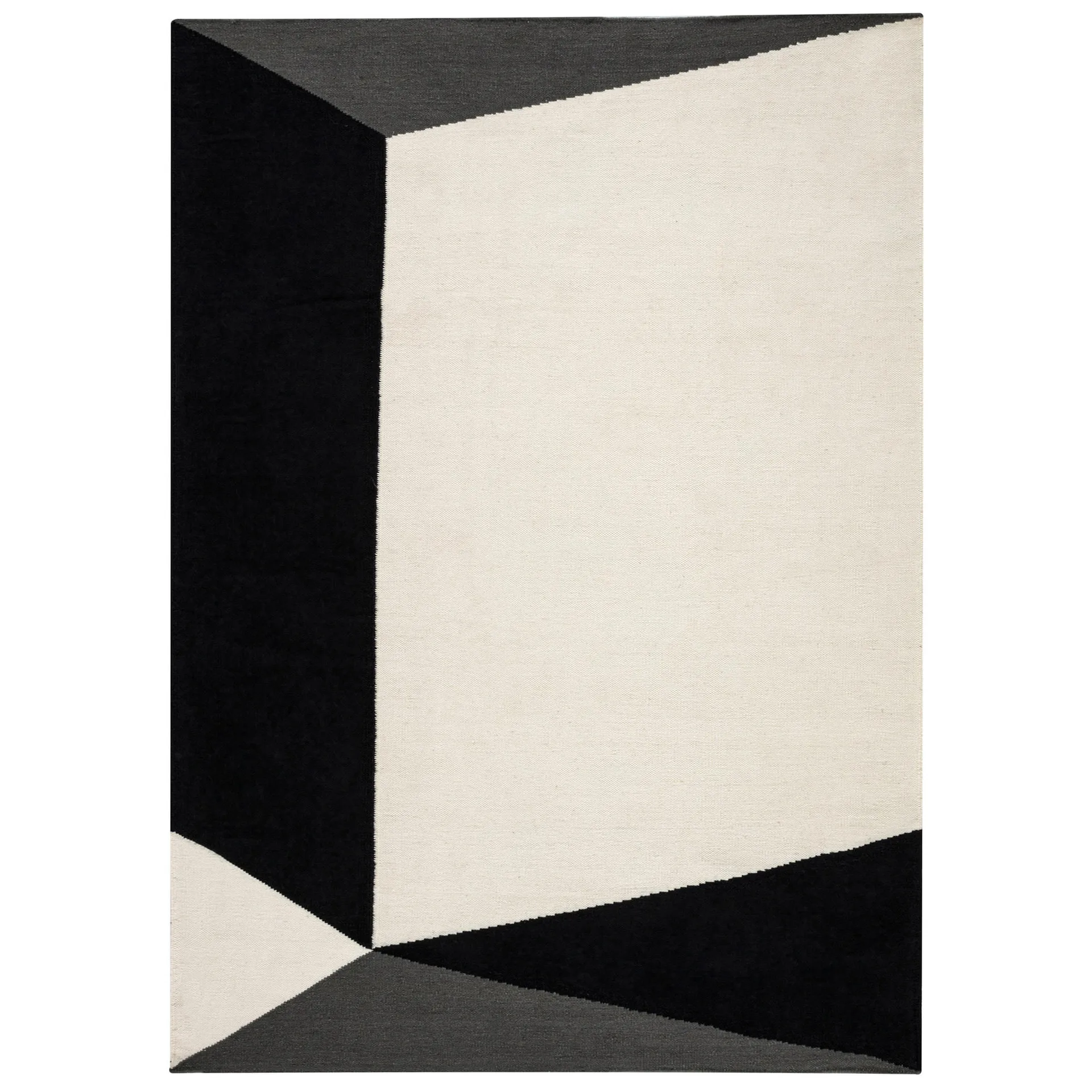 Triangles blocks Kelim Teppich naturweiß, 200 x 300cm NJRD