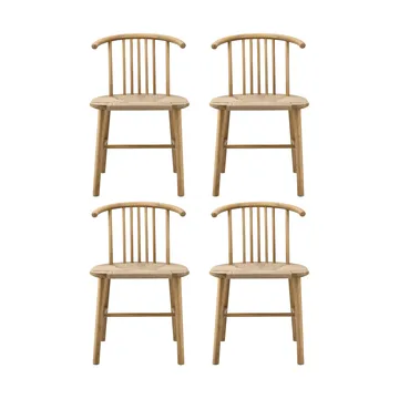 VIOR Esszimmerstuhl geflochtene Sitzfläche, Lackierte Eiche-natur, 4er Pack - NJRD