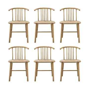 VIOR Esszimmerstuhl geflochtene Sitzfläche, Lackierte Eiche-natur, 6er Pack - NJRD