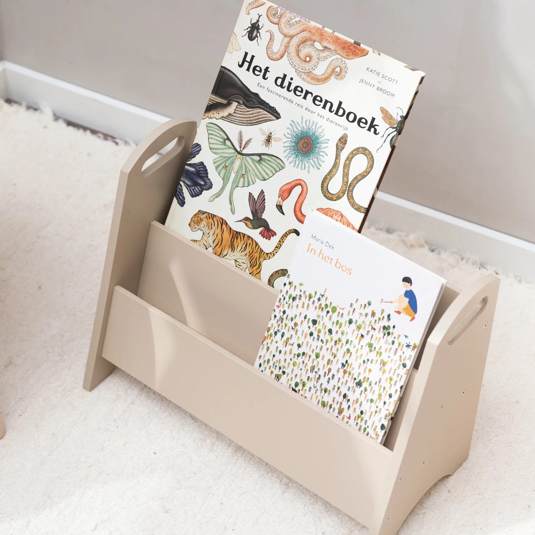Book holder Bücherregal für Kinder, Beige Nofred