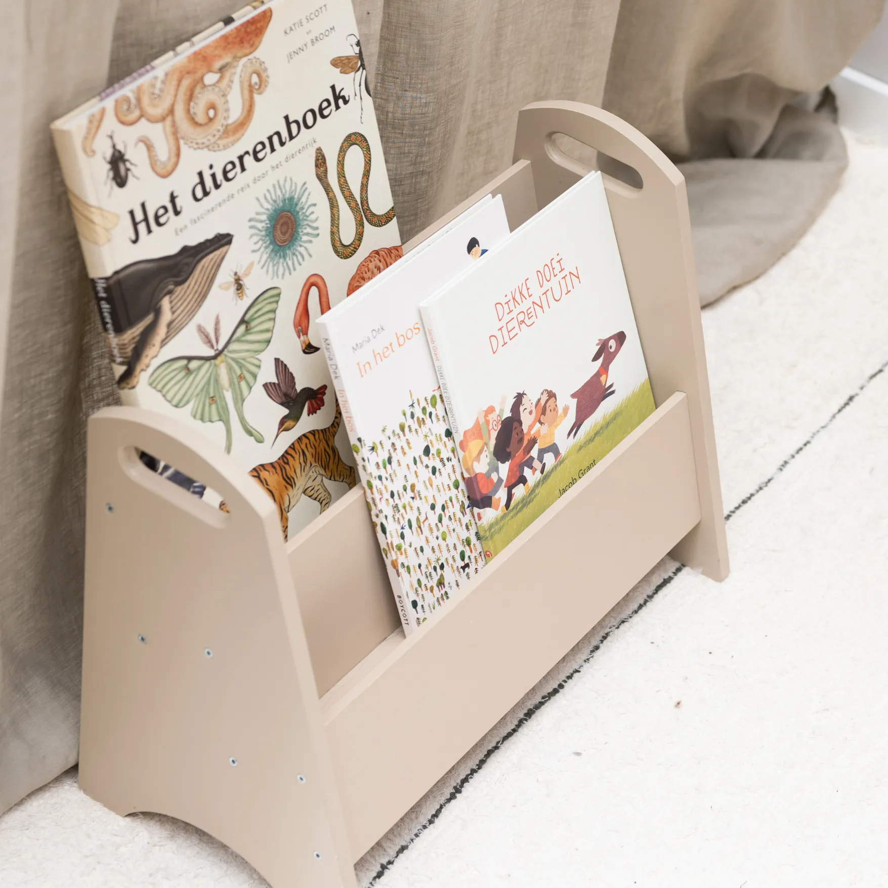 Book holder Bücherregal für Kinder, Beige Nofred