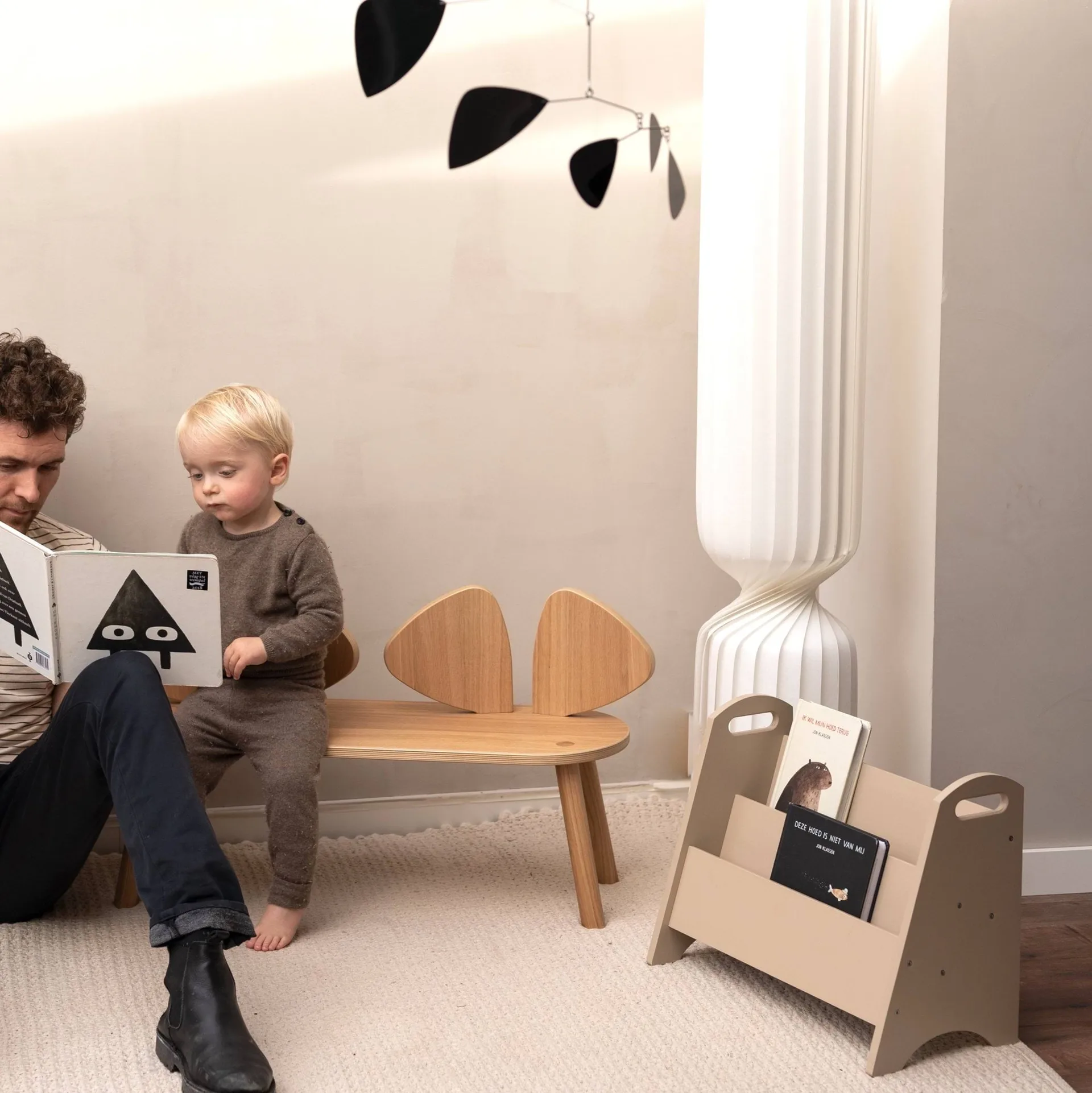 Book holder Bücherregal für Kinder, Beige Nofred
