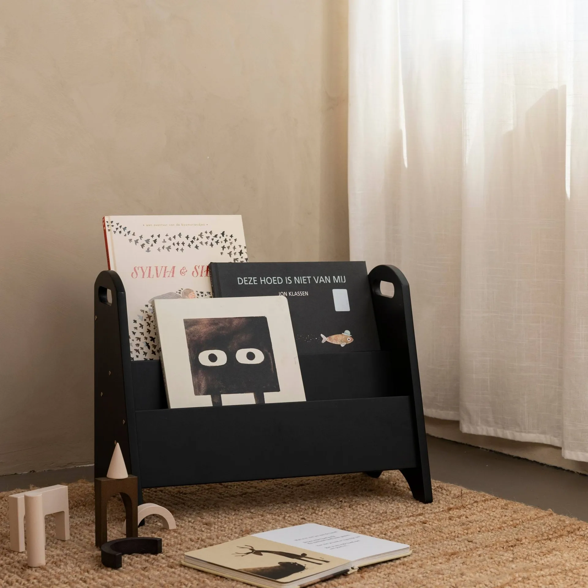 Book holder Bücherregal für Kinder, Schwarz Nofred