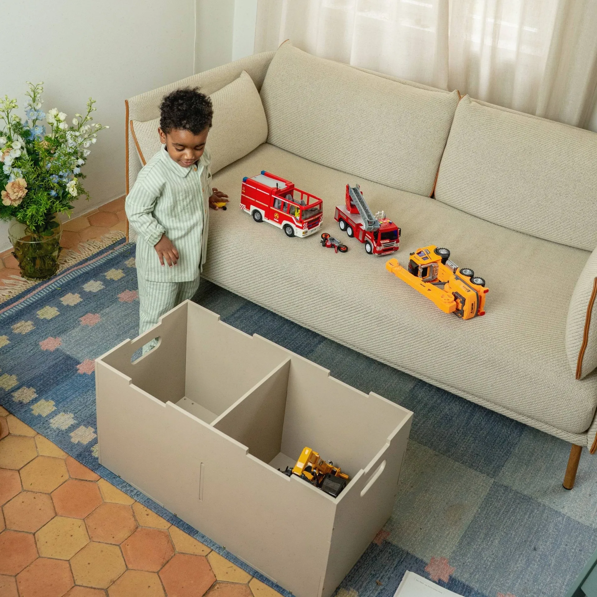 Cube Long Aufbewahrungsbox, Beige Nofred