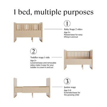 Form Baby- und Juniorbett 166x77,5x87 cm - Eiche - Nofred