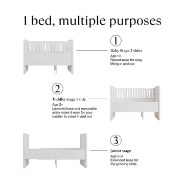 Form Baby- und Juniorbett 166x77,5x87 cm - Weiß - Nofred