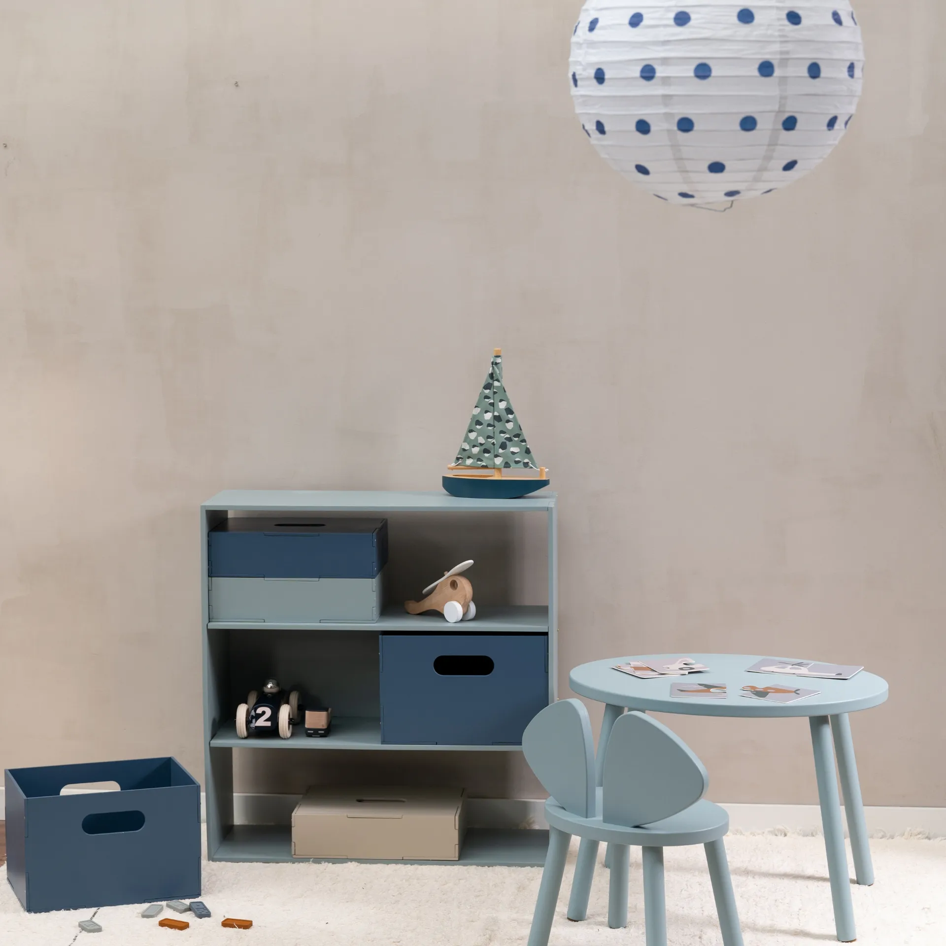 Mouse set Kinderstuhl + Beistelltisch, Olivgrün Nofred