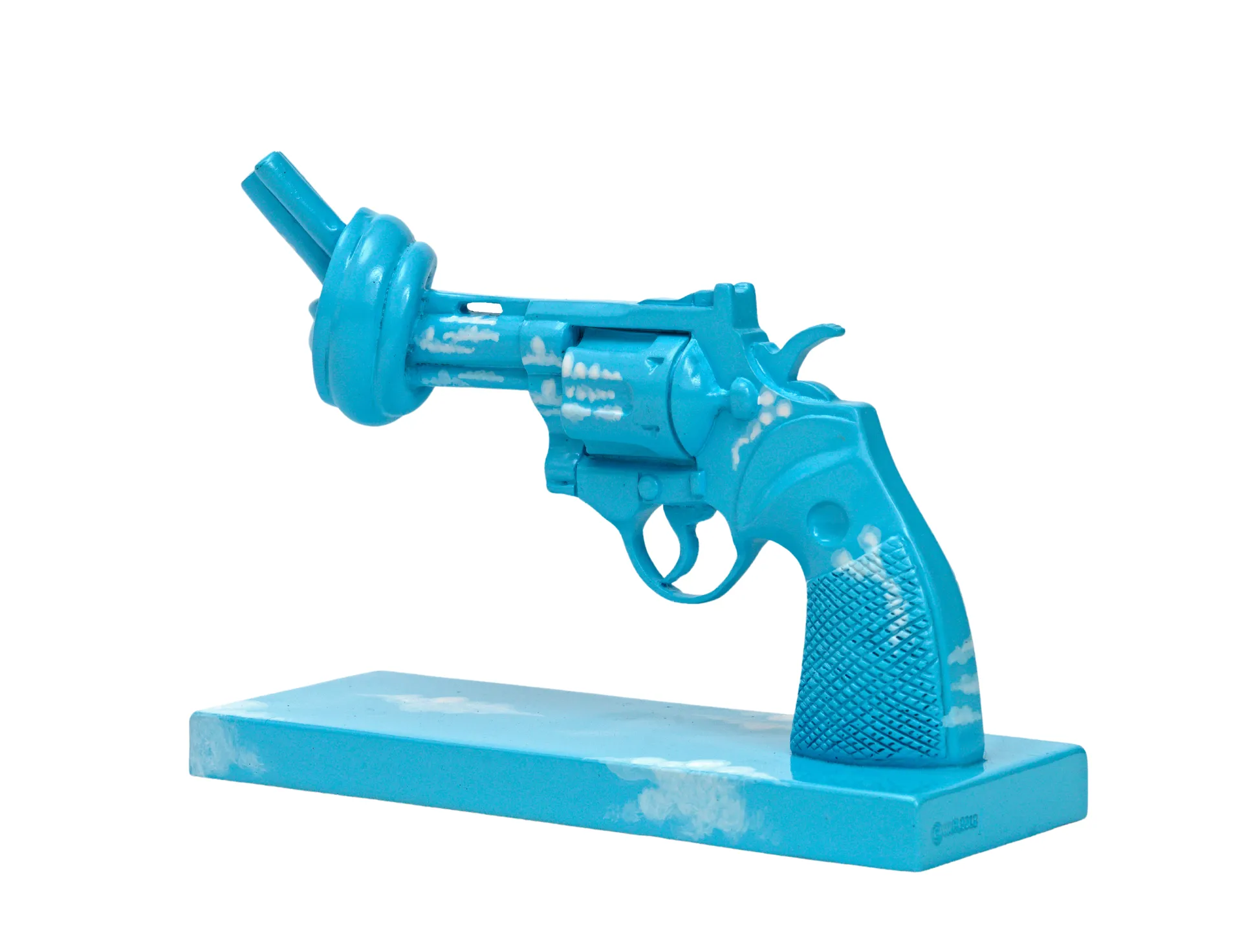 Imagine Dekoration 30 cm, Blau-Weiß Non Violence