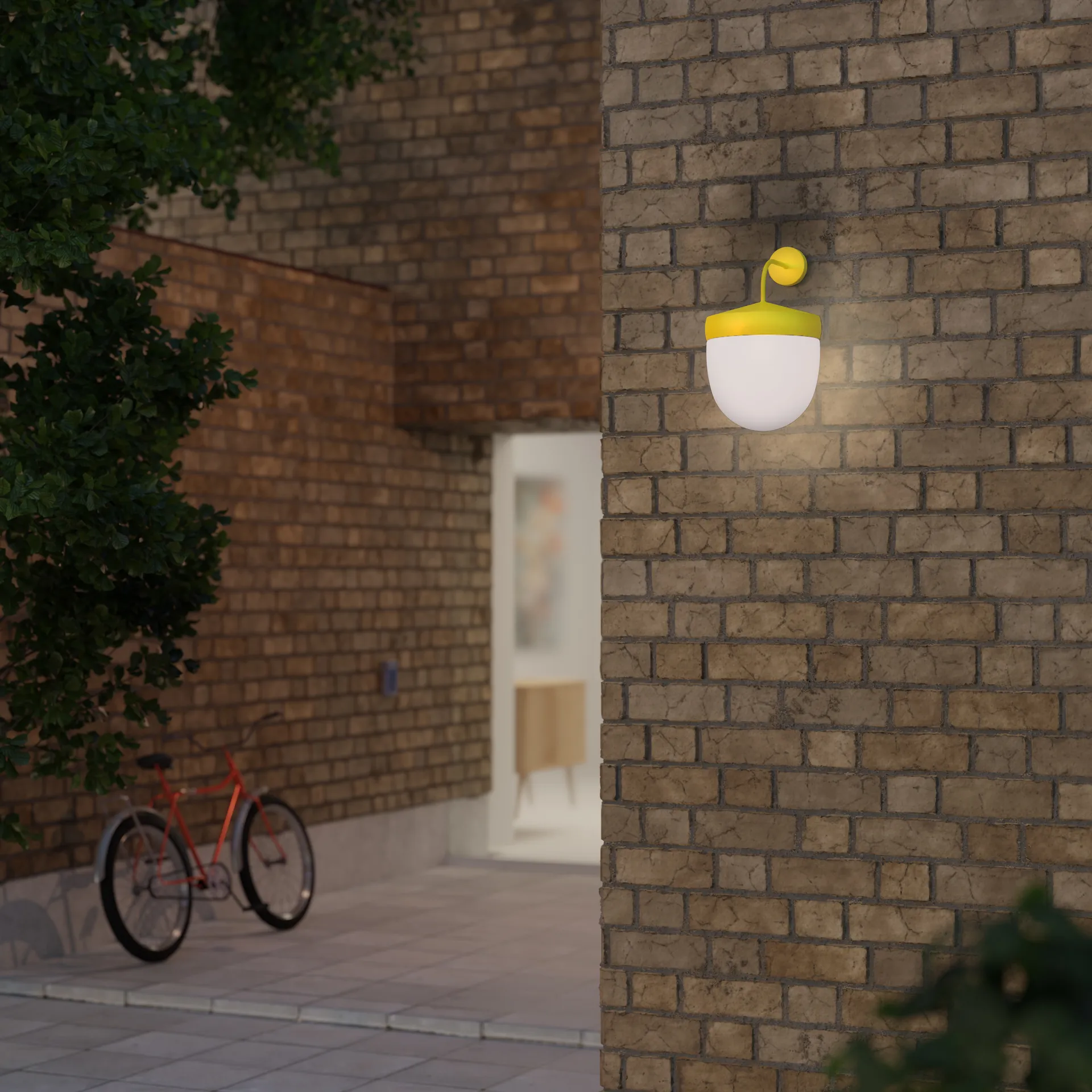 Pan Wandleuchte gefrostet 30 cm, Gelb Noon