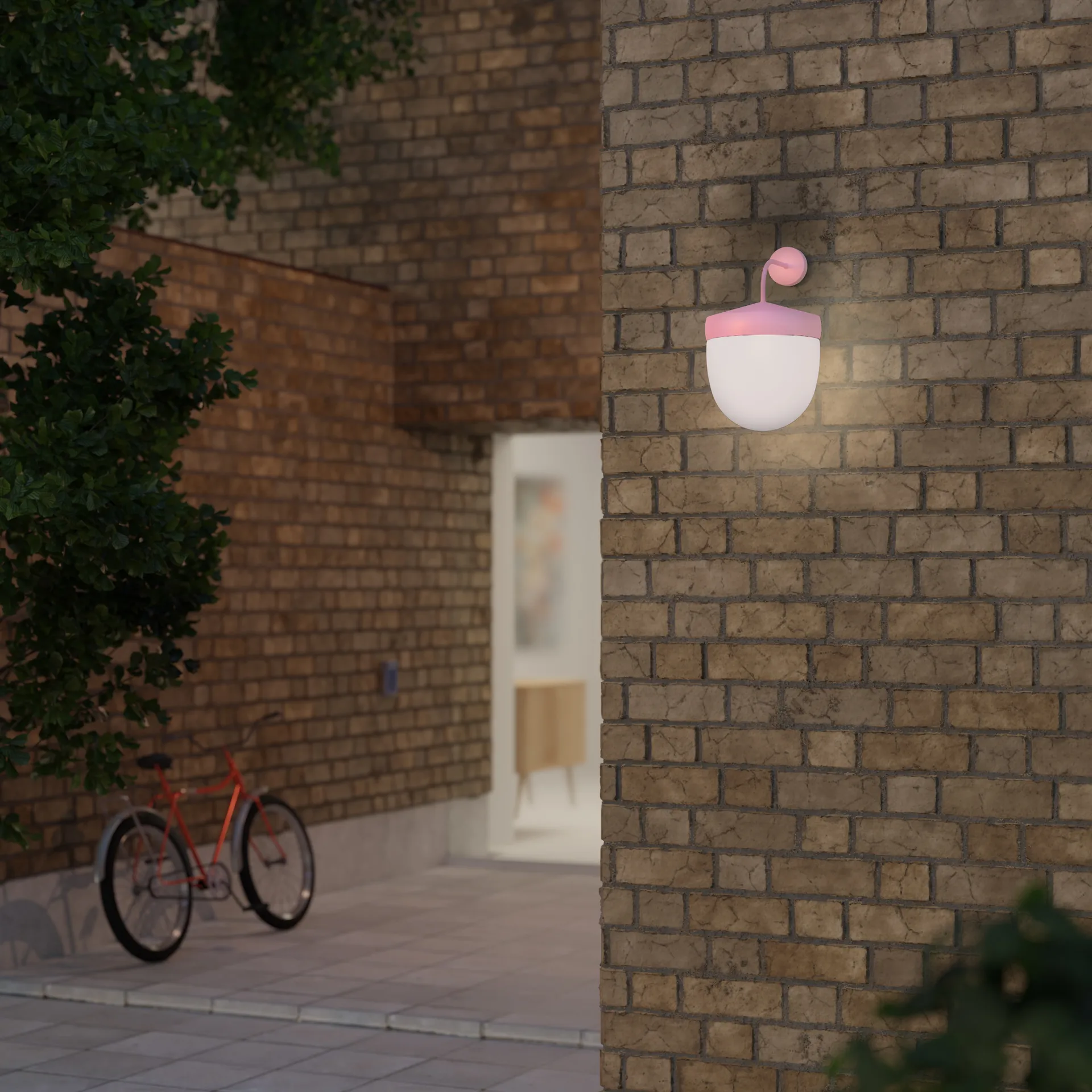 Pan Wandleuchte gefrostet 30 cm, Rosa Noon