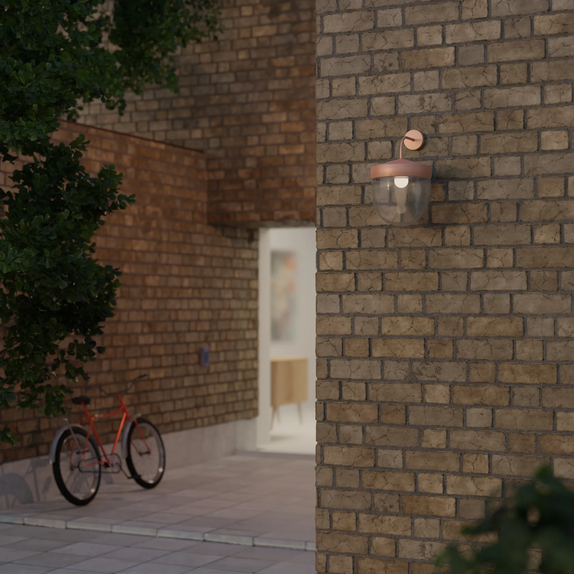 Pan Wandleuchte klar 30 cm, Aprikose Noon