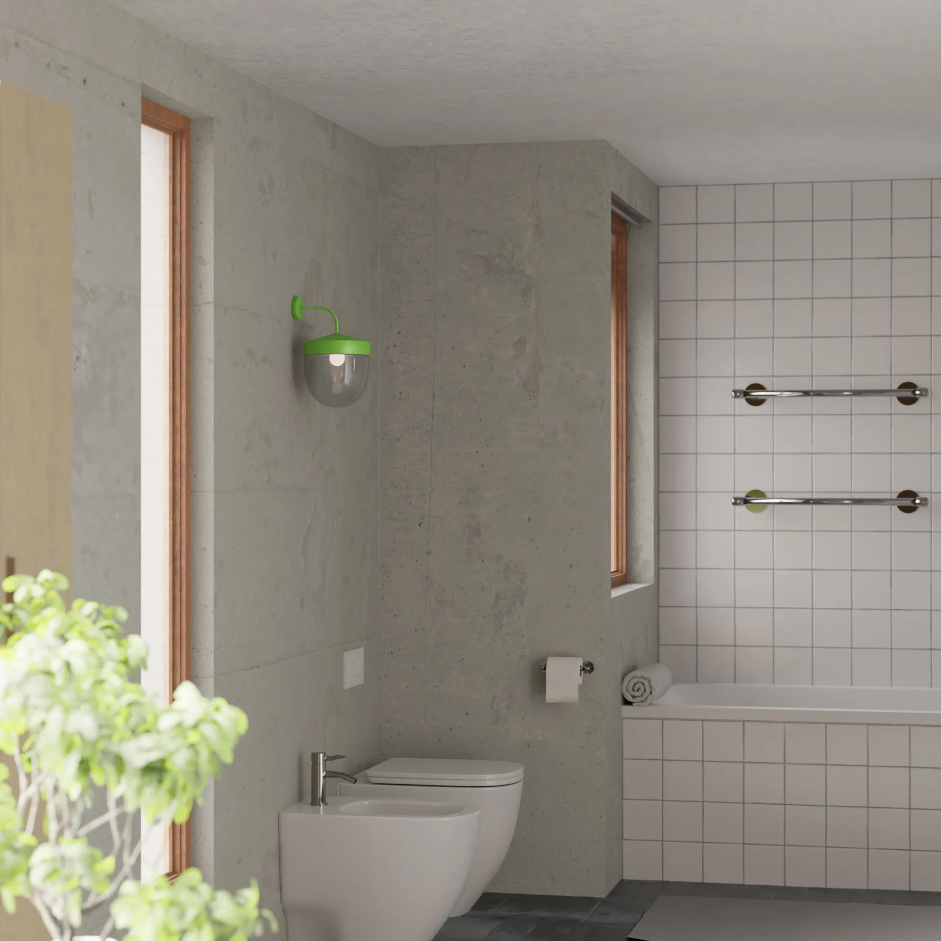 Pan Wandleuchte klar 30 cm, Hellgrün Noon