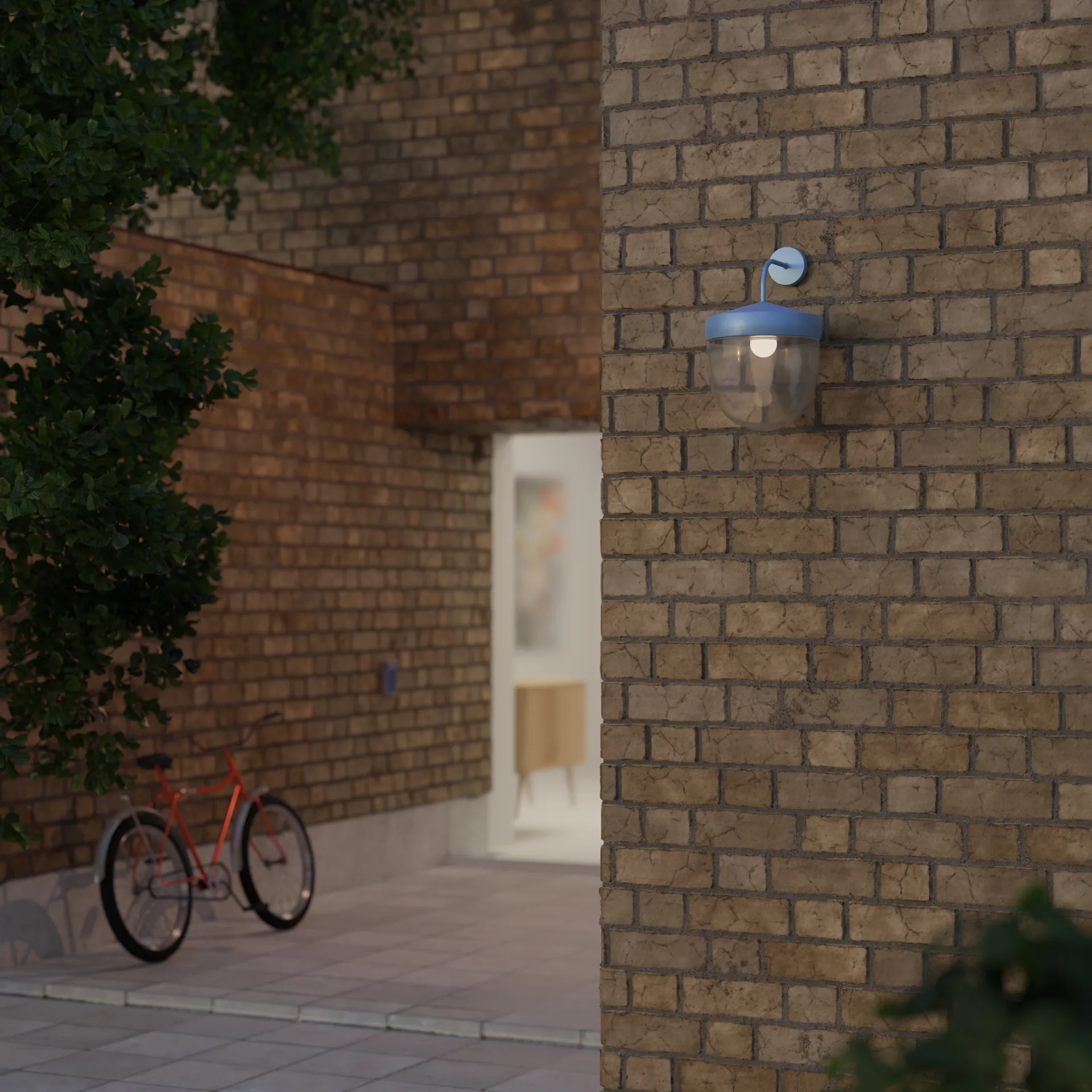 Pan Wandleuchte klar 30 cm, Pastellblau Noon