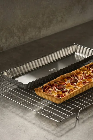 BAKE Tarteform mit herausnehmbarem Boden - Rechteckig, Edelstahl, 35x11 cm - Nordwik