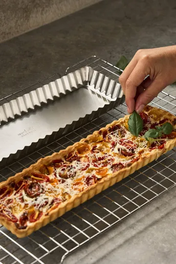 BAKE Tarteform mit herausnehmbarem Boden - Rechteckig, Edelstahl, 35x11 cm - Nordwik