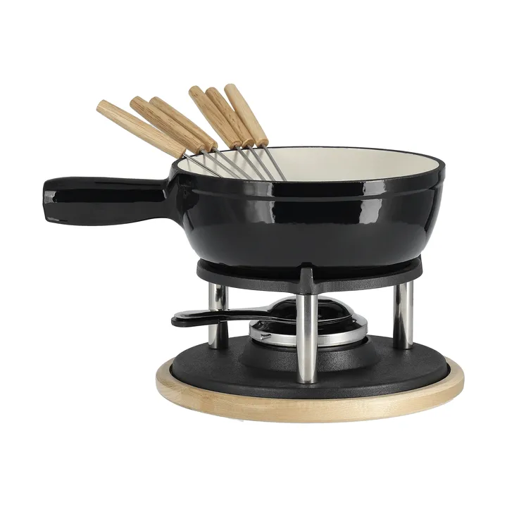 Emaille-Fonduetopf - Schwarz, 1,8 l - Nordwik