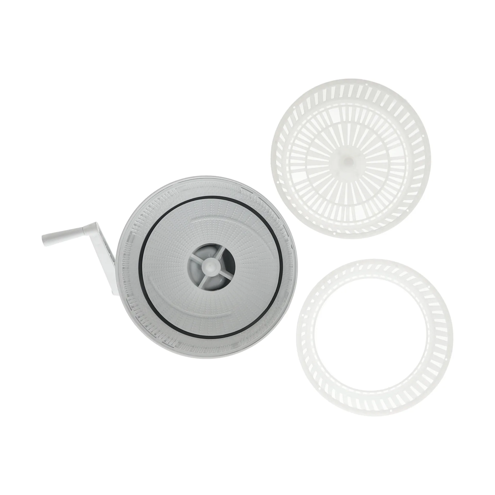 Kartoffelschäler mit Kurbel & 2-in-1-Salatschleuder, Weiß Nordwik