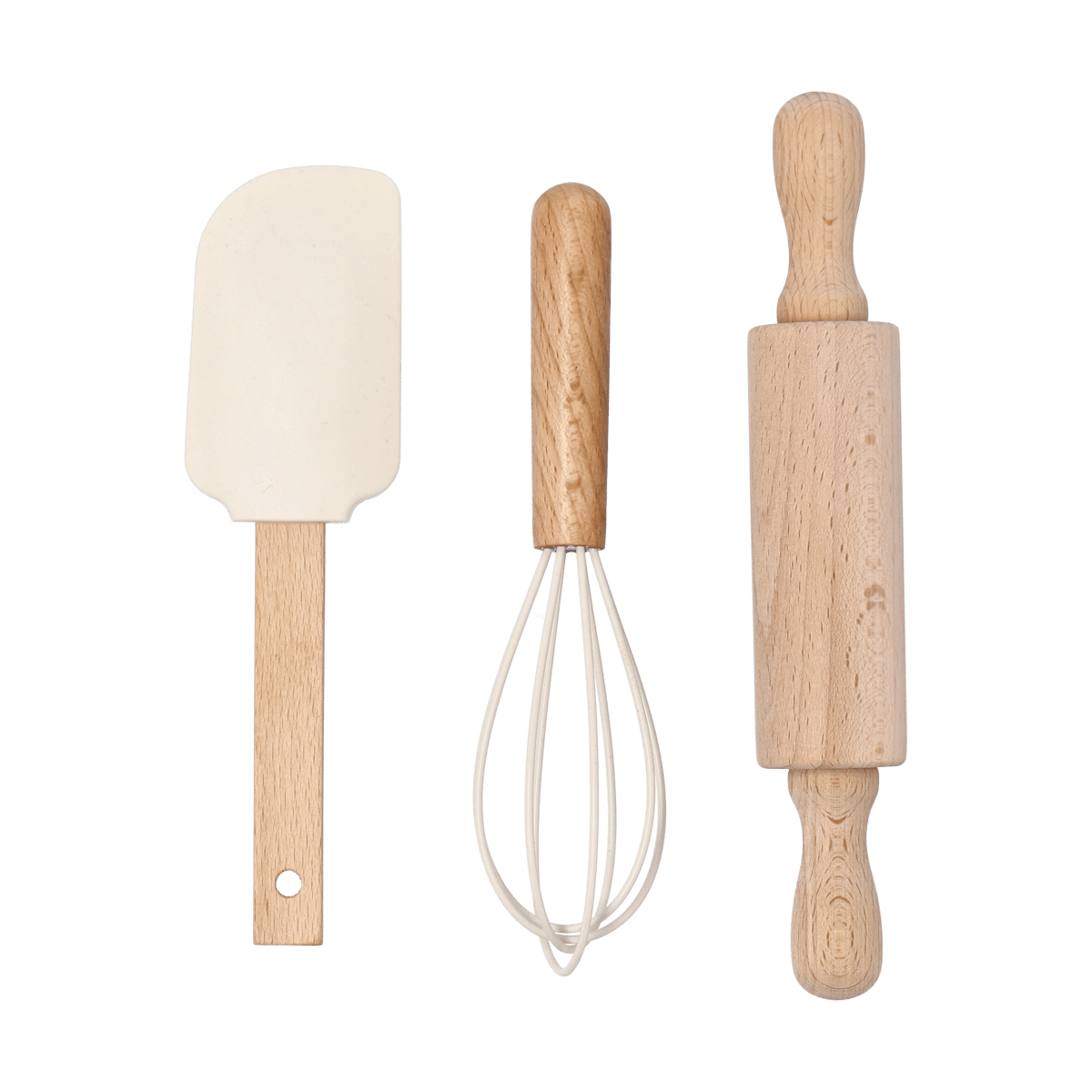 Nordwik Nordwik Backutensilien aus Silikon für Kinder 3-teilig Creme.