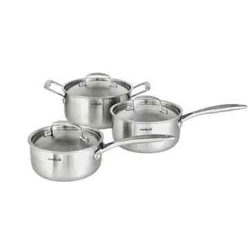 Nordwik Kochtopfset 3-lagig 3 Teile - 1,5 l, 2 l, 3 l - Nordwik